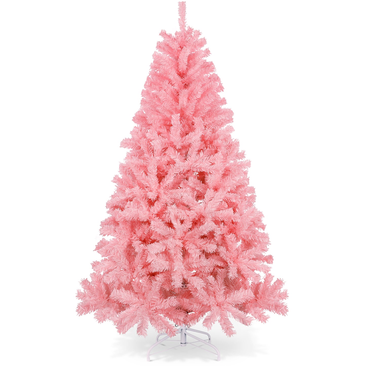 Laintene 6FT Artificial Christmas Tree with 800 Tips, Realistic Fir Xmas Tree for Indoor/Outdoor Decor, Sturdy Metal Stand, Pink