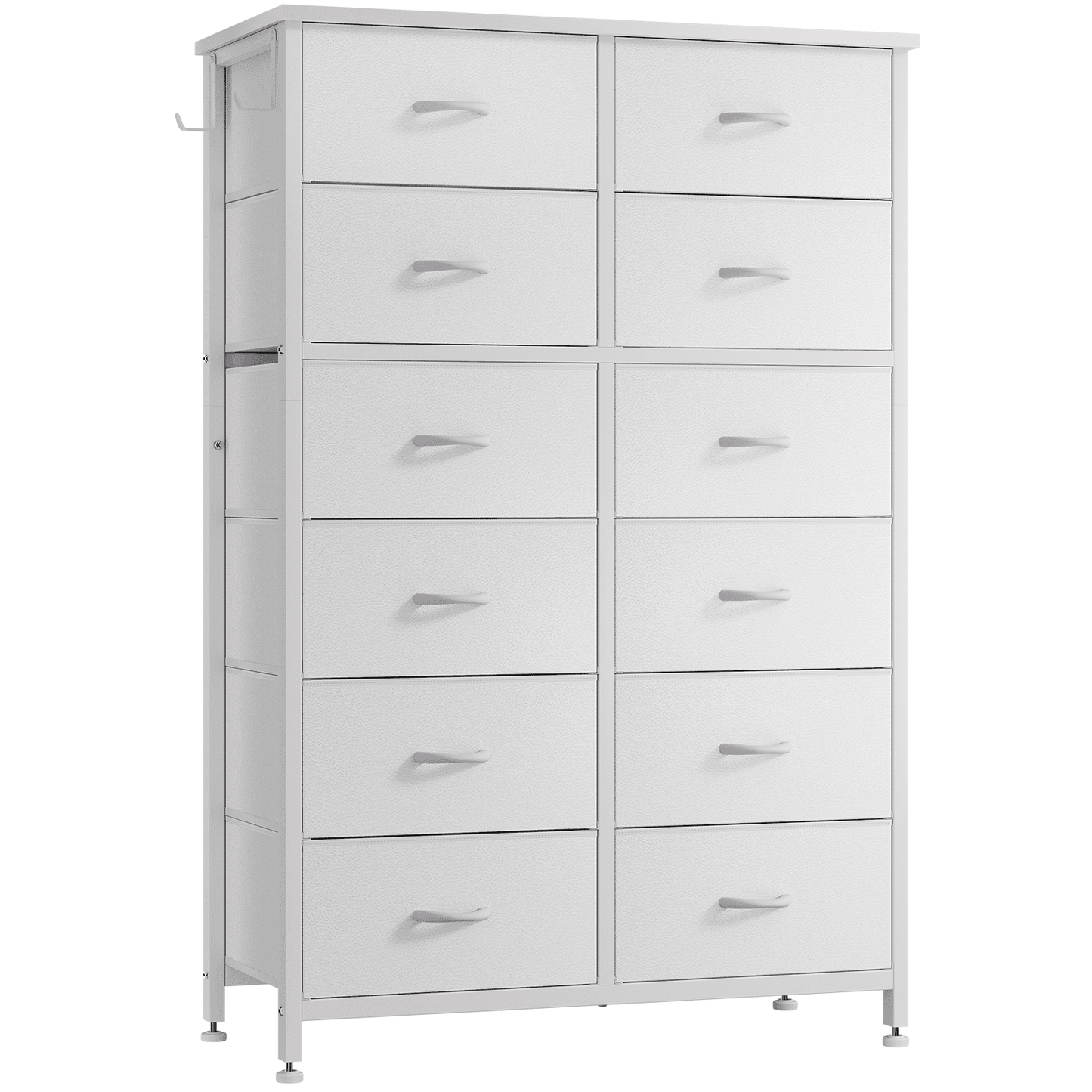 Tall Dresser for Bedroom, Fabric Dresser Storage Tower, Dresser & Chest of Drawers Organizer Unit with 12 Drawers, White