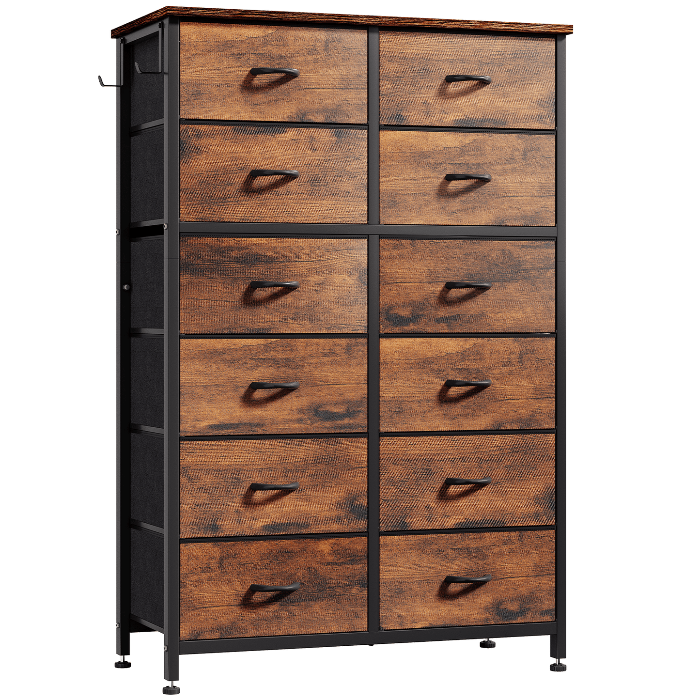Tall Dresser for Bedroom, Fabric Dresser Storage Tower, Dresser & Chest of Drawers Organizer Unit with 12 Drawers, Brown