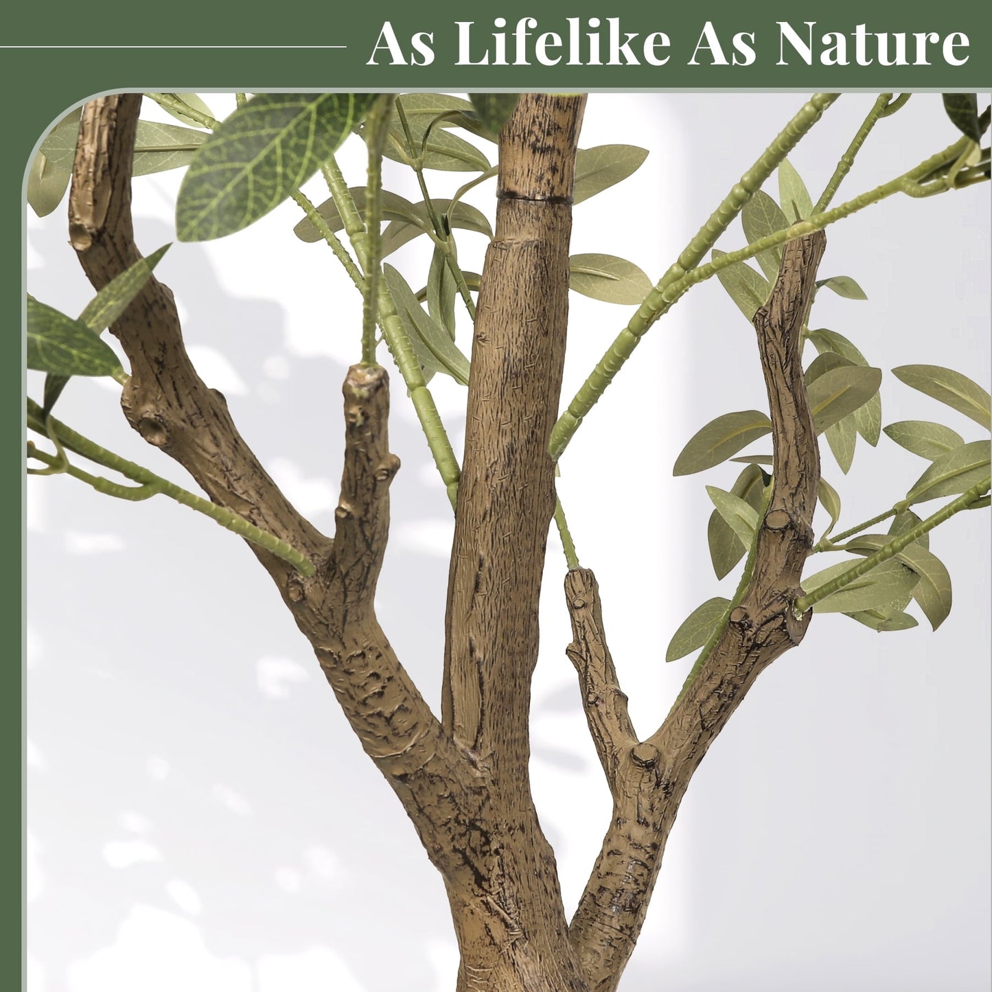 Laintene 7ft Artificial Olive Tree – Realistic Faux Olive Tree with 1872 Leaves & Black Pot, Indoor Greenery for Living Room, Office, or Home Decor, Easy Assembly