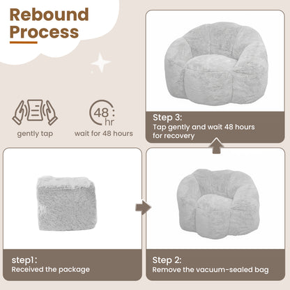 Laintene Bean Bag Chair Set of 2, Oversized Plush Bean Bag Sofa with Armrests, Stuffed High-Density Foam, Giant Comfy Lazy Chair for Adults & Teens, Living Room, Bedroom, Game Room, Gray