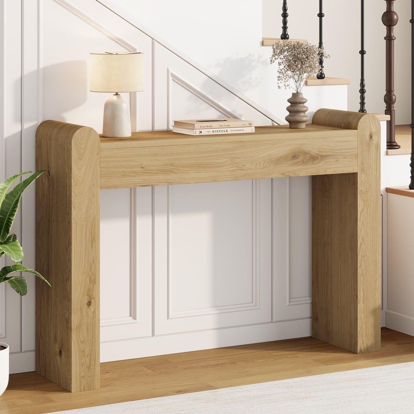Laintene Console Table for Entryway, Wooden Sofa Table Behind The Couch, Modern Narrow Console Table for Living Room, Hallway, Walnut