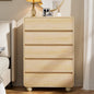 Laintene Modern 5 Drawers Dresser for Bedroom, 53" Wide Wood Dressers & Chests of Drawers w/Curved Profile Design, Mid Century Modern Dresser w/Natural Texture for Bedroom, Living Room, Natural Oak