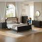 Laintene Boho Bedroom Set of 4 - 6 Drawer Dresser, 5 Drawer Vertical Dresser & 2 Nightstands with Drawer & USB Charging, Fluted Wooden Storage for Modern Bedroom, Black