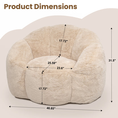 Laintene Bean Bag Chair Set of 2, Oversized Plush Bean Bag Sofa with Armrests, Stuffed High-Density Foam, Giant Comfy Lazy Chair for Adults & Teens, Living Room, Bedroom, Game Room, Beige