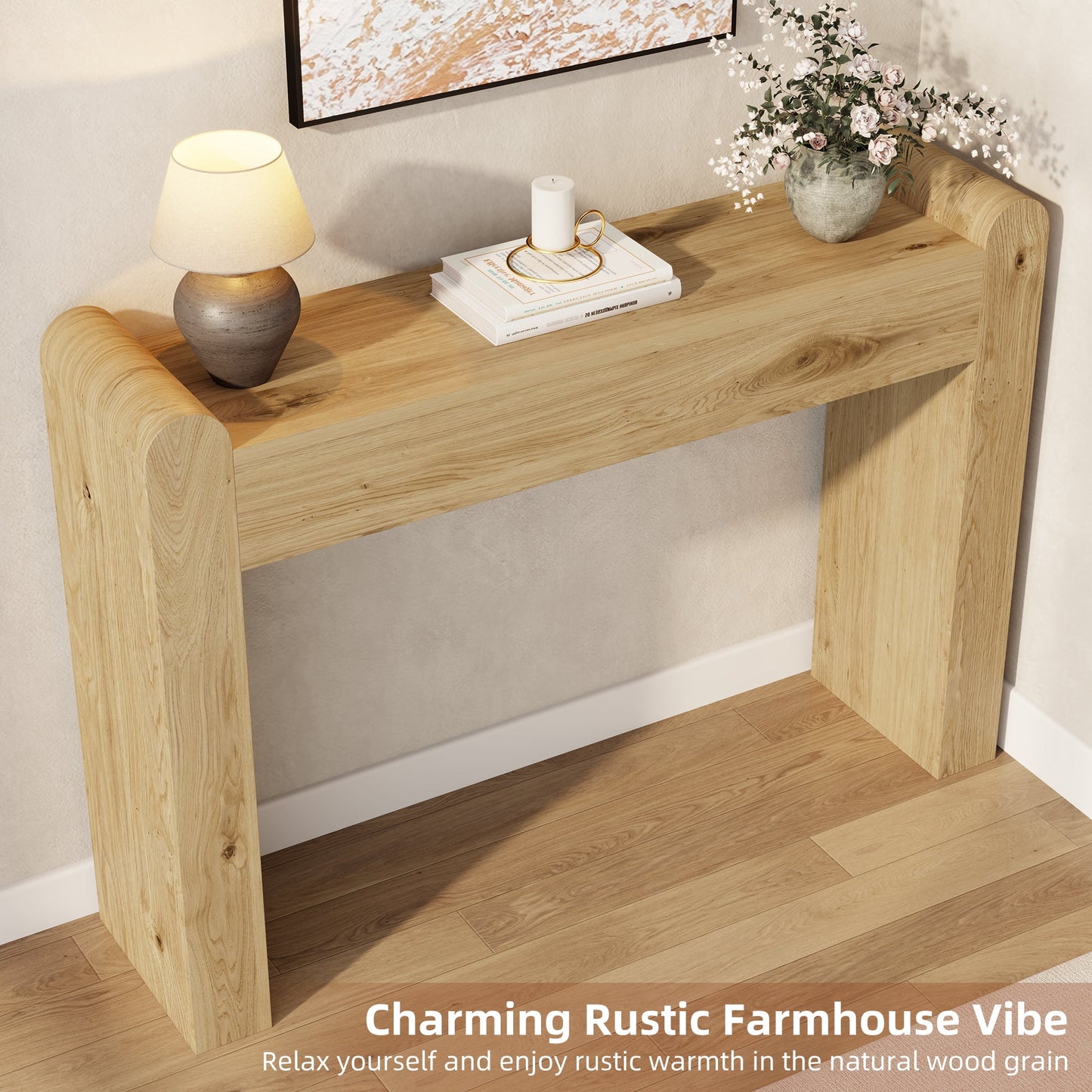 Laintene Console Table for Entryway, Wooden Sofa Table Behind The Couch, Modern Narrow Console Table for Living Room, Hallway, Walnut