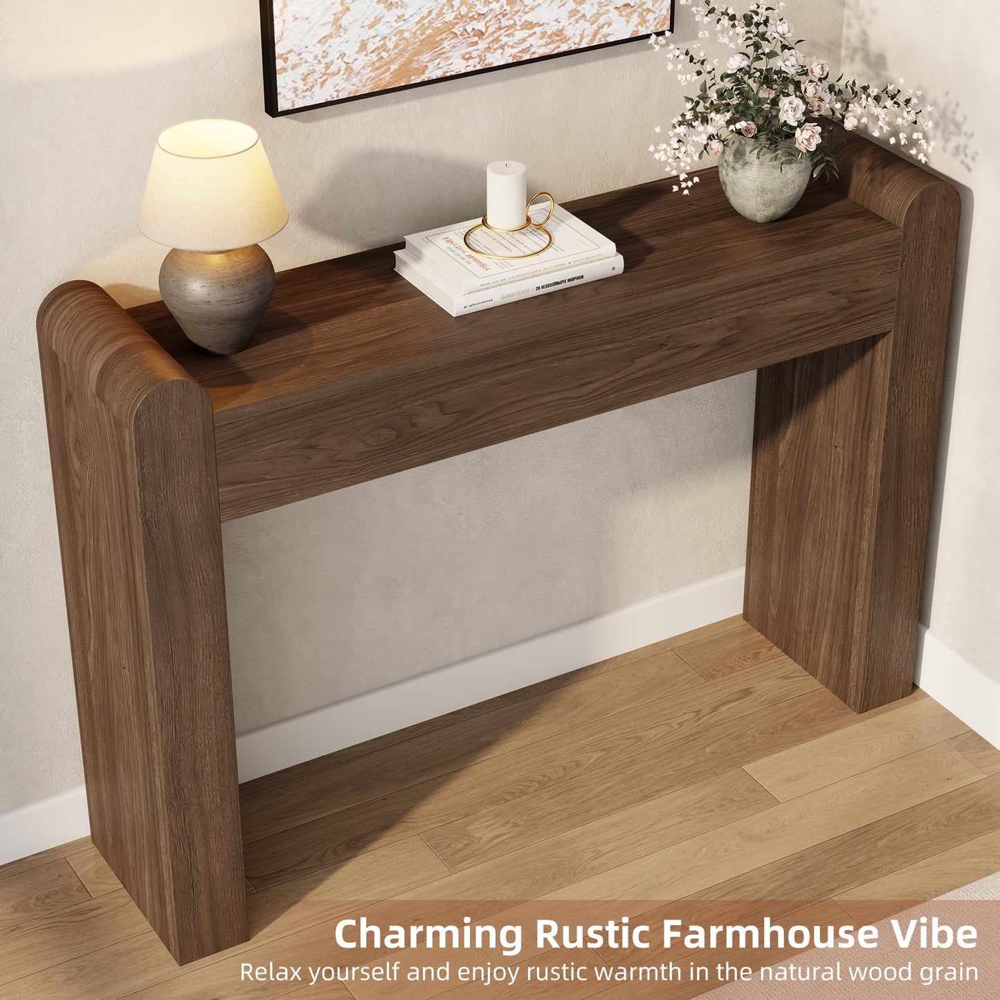 Laintene Console Table for Entryway, Wooden Sofa Table Behind The Couch, Modern Narrow Console Table for Living Room, Hallway, Natural Oak