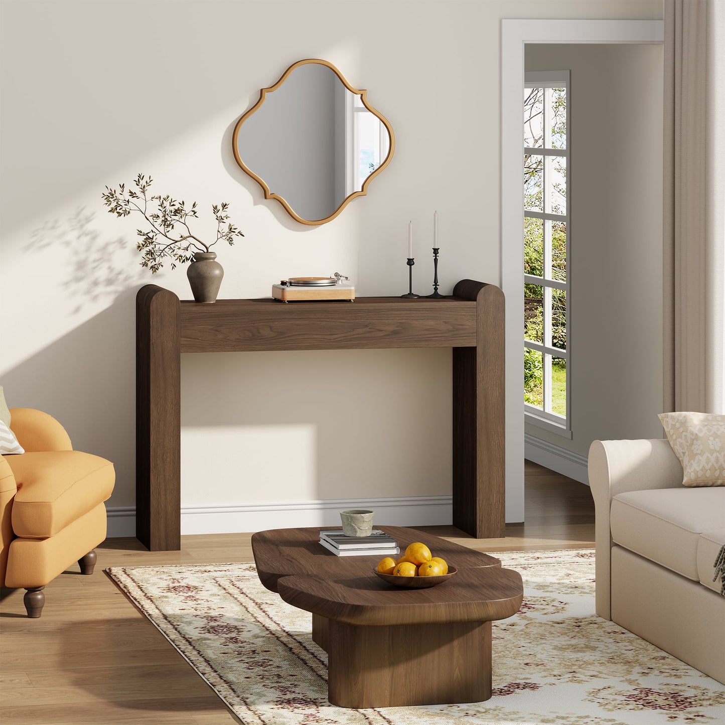 Laintene Console Table for Entryway, Wooden Sofa Table Behind The Couch, Modern Narrow Console Table for Living Room, Hallway, Natural Oak