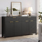 Buffet Cabinet with 2 Drawers, 55" Storage Cabinet with Fluted Panel Doors, Adjustable Shelves for Kitchen, TV Stands for Living Room, Entryway, Black
