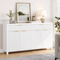 Buffet Cabinet with 2 Drawers, 55" Storage Cabinet with Fluted Panel Doors, Adjustable Shelves for Kitchen, TV Stands for Living Room, Entryway, White