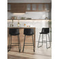 LainTene 26" Bar Stools Set of 3 – Faux Leather Counter Height Stools with Backrest & Footrest, Heavy-Duty Metal Frame for Kitchen, Bar, Living Room, Black