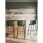 LainTene 26" Bar Stools Set of 3 – Faux Leather Counter Height Stools with Backrest & Footrest, Heavy-Duty Metal Frame for Kitchen, Bar, Living Room, Green