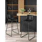 LainTene 30" Bar Stools Set of 2 – Faux Leather Counter Height Stools with Backrest & Footrest, Heavy-Duty Metal Frame for Kitchen, Bar, Living Room, Black