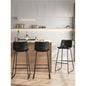 LainTene 30" Bar Stools Set of 3 – Faux Leather Counter Height Stools with Backrest & Footrest, Heavy-Duty Metal Frame for Kitchen, Bar, Living Room, Black