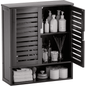 Laintene Bathroom Storage Cabinet, Medicine Cabinet with Adjustable Wood Shelf & Doors, Over The Toilet Storage Wall Cabinet for Laundry Room & Kitchen & Living Room, Black