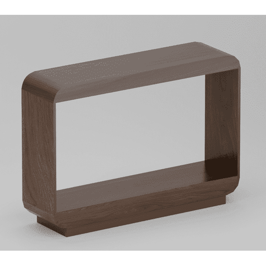 Laintene Console Sofa Table, Wood Curved Couch Table Behind Sofa, Open Shelf, Farmhouse Entryway Tables for Hallway Storage, Walnut