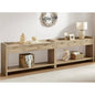 Laintene Console Table for Entryway, 51" Fluted Sofa Table with 3 Drawers and Open Shelf, Modern Narrow Display Shelf for Hallway Living Room, White Oak Set of 2
