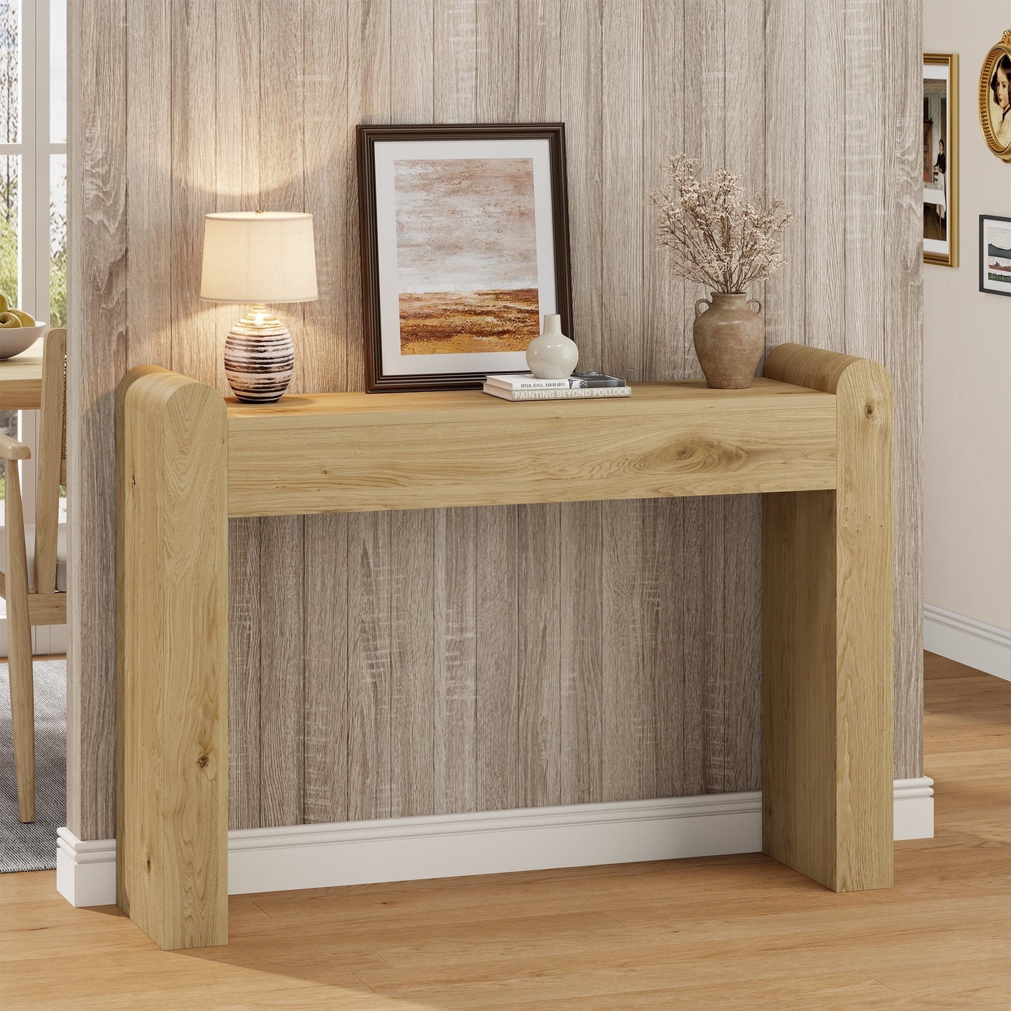 Laintene Console Table for Entryway, Wooden Sofa Table Behind The Couch, Modern Narrow Console Table for Living Room, Hallway, Walnut