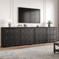 LainTene Farmhouse 6 Drawer Dresser Set of 2 for Bedroom, 54" Wide Black Wood Dressers with Carved Panel, Rustic Vintage Storage Cabinet