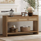 Laintene Fluted Console Table, 51" Narrow Entryway Table with 3 Drawers, Console Table Sofa Table with Storage Open Shelf, Modern Display Shelf for Hallway Living Room, Gray Oak