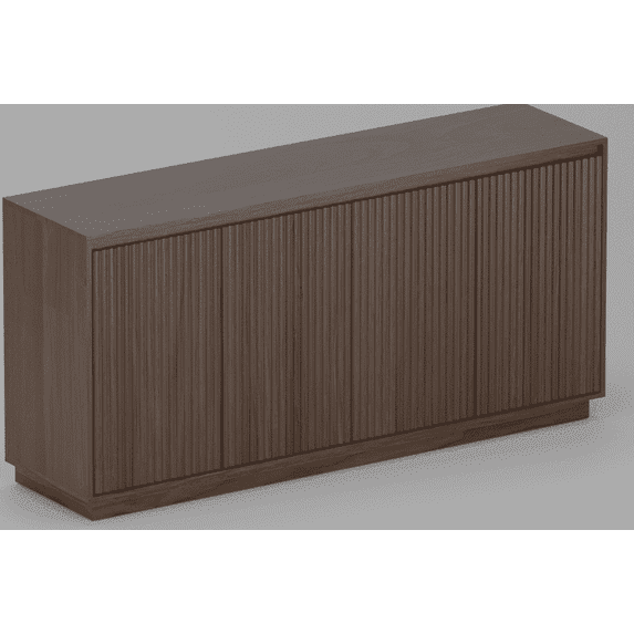 Laintene Sideboard Buffet Cabinet with Storage, 63" Mid-Century Fluted Storage Cabinet with 4 Doors and Adjustable Shelves, Accent Sideboard for Dining Room, Living Room, Entryway, Walnut