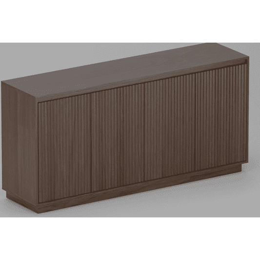 Laintene Sideboard Buffet Cabinet with Storage, 63" Mid-Century Fluted Storage Cabinet with 4 Doors and Adjustable Shelves, Accent Sideboard for Dining Room, Living Room, Entryway, Walnut