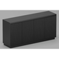 Laintene Sideboard Buffet Cabinet with Storage, 63" Mid-Century Fluted Storage Cabinet with 4 Doors and Adjustable Shelves, Buffet Sideboard for Dining Room, Living Room, Entryway, Black