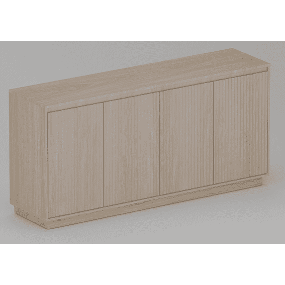 Laintene Sideboard Buffet Cabinet with Storage, 63" Mid-Century Fluted Storage Cabinet with 4 Doors and Adjustable Shelves, Buffet Sideboard for Dining Room, Living Room, Entryway, Natural