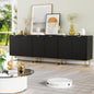 Laintene Sideboard Buffet Cabinet with Storage, Storage Cabinet with 2 Doors and Adjustable Shelves, Accent Style Sideboard for Entryway, Dining Room, Living Room, Black Set of 2