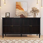 Laintene Sideboard Buffet Cabinet with Storage, Storage Cabinet with 2 Doors and Adjustable Shelves, Accent Style Sideboard for Entryway, Dining Room, Living Room, Black Set of 2