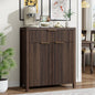Laintene Sideboard Buffet Cabinet with Drawer, 28" Storage Cabinet with Fluted Panel Doors and Adjustable Shelf for Living Room, Entryway, Walnut