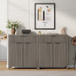 Laintene Sideboard Storage Cabinet, Fluted Buffet Cabinet with Adjustable Shelf and Drawer for Dining Living Room, Entryway, Gray Oak Set of 2