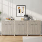 Laintene Storage Cabinet Set of 3, Sideboard Buffet Cabinet with Storage Drawer and Adjustable Shelf, 28" Wooden Accent Entryway TV Cabinet for Living Room, White Oak