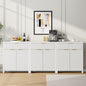 Laintene Storage Cabinet Set of 3, Sideboard Buffet Cabinet with Storage Drawer and Adjustable Shelf, 28" Wooden Accent Entryway TV Cabinet for Living Room, White