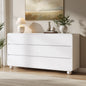 Laintene Modern 6 Drawers Dresser for Bedroom, 53" Wide Wood Dressers & Chests of Drawers w/Curved Profile Design, Mid Century Modern Dresser w/Natural Texture for Bedroom, Living Room,White Oak
