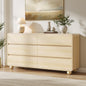Laintene Modern 6 Drawers Dresser for Bedroom, 53" Wide Wood Dressers & Chests of Drawers w/Curved Profile Design, Mid Century Modern Dresser w/Natural Texture for Bedroom, Living Room, Natural Oak
