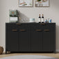 Laintene 55"L Sideboard Buffet Cabinet with Storage, Fluted Accent Storage Cabinet with Doors & Adjustable Shelves for Living Room Dining Room and Kitchen, Black