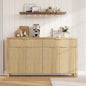 Laintene 55"L Sideboard Buffet Cabinet with Storage, Fluted Accent Storage Cabinet with Doors & Adjustable Shelves for Living Room Dining Room and Kitchen, Natural Oak