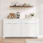 Laintene 55"L Sideboard Buffet Cabinet with Storage, Fluted Accent Storage Cabinet with Doors & Adjustable Shelves for Living Room Dining Room and Kitchen, White