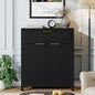 Laintene Sideboard Buffet Cabinet with Storage Drawer, Fluted Storage Cabinet with Adjustable Shelf for Dining Living Room, Entryway, Black