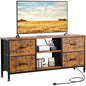 TV Stand for Bedroom, Television Stand for TV up to 50 Inch Entertainment Center Dresser with 4 Drawers Open Storage Shelves for Living Room, Entryway, Brown