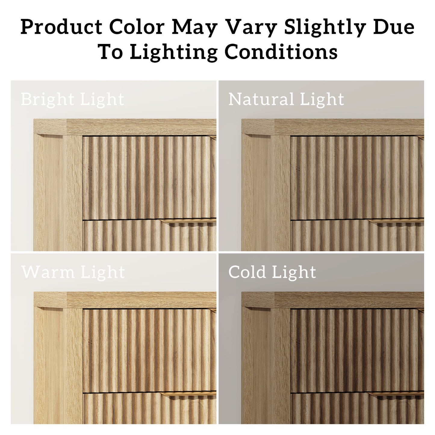 Laintene 55"L Sideboard Buffet Cabinet with Storage, Fluted Accent Storage Cabinet with Doors & Adjustable Shelves for Living Room Dining Room and Kitchen, Natural Oak